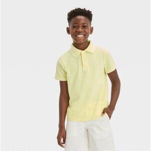 Boys' Short Sleeve Tipping Polo Shirt - Cat & Jack Yellow XS